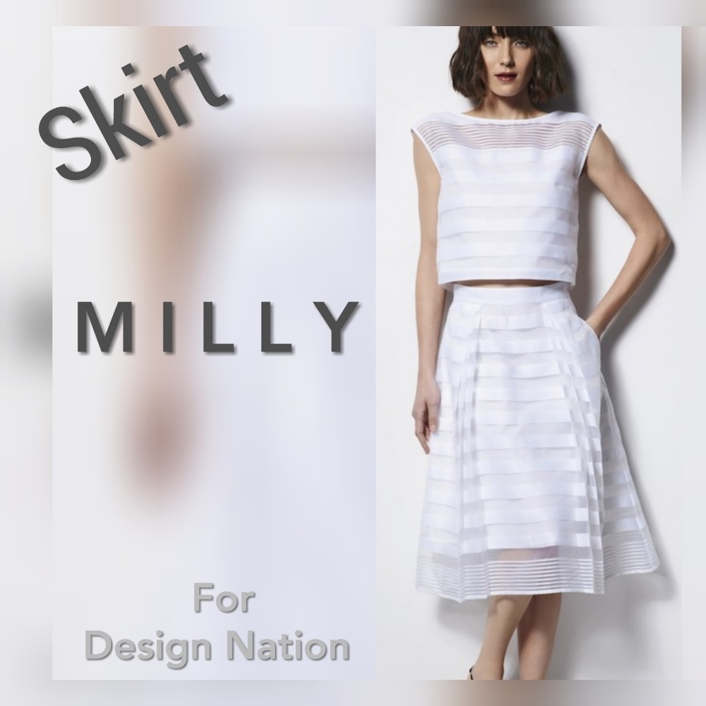⬇️MILLY for Design Nation Skirt NWT White Sz S